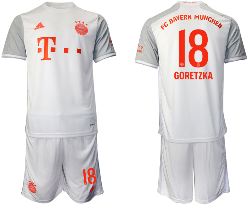 Men 2020-2021 club Bayern Munich away #18 white Soccer Jerseys->bayern munich jersey->Soccer Club Jersey